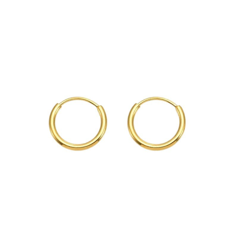 Stainless Steel Electroplated Circle Earrings Drip Depot