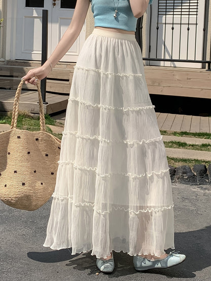 Ruffled Flared Skirt