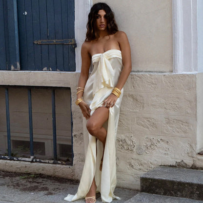 Elegant One-Shoulder Satin Dress