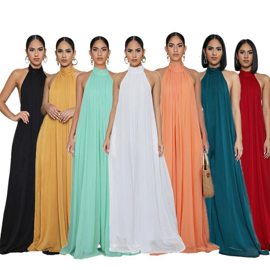 Sleeveless Backless Chiffon Jumpsuit