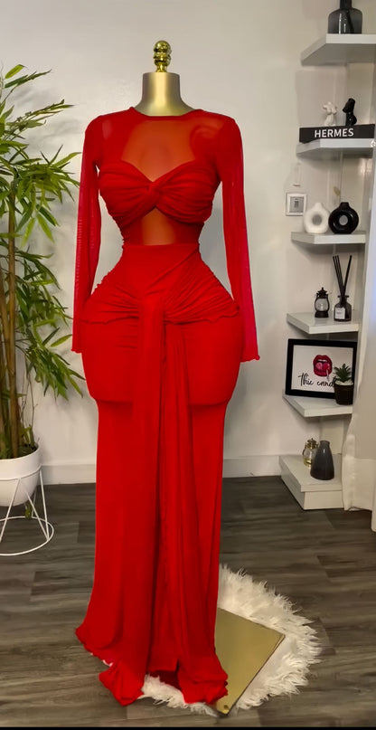 Elegant Long Sleeve Round Neck Bodycon Dress