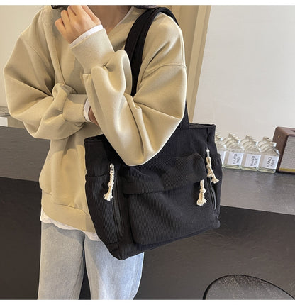 Simple corduroy tote bag