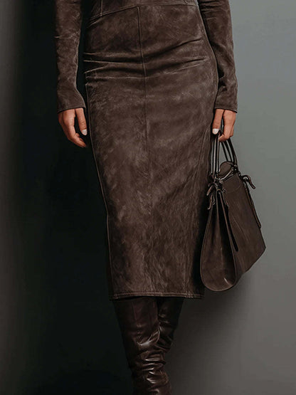 Long Sleeve Velvet Dress
