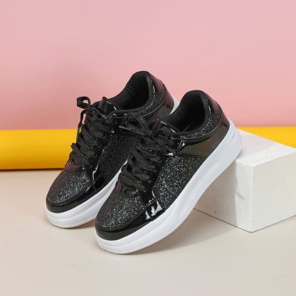 Thick Sole Sequined Casual Sneakers