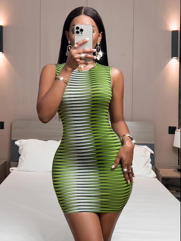 African Print Milk Silk Stretch Dress