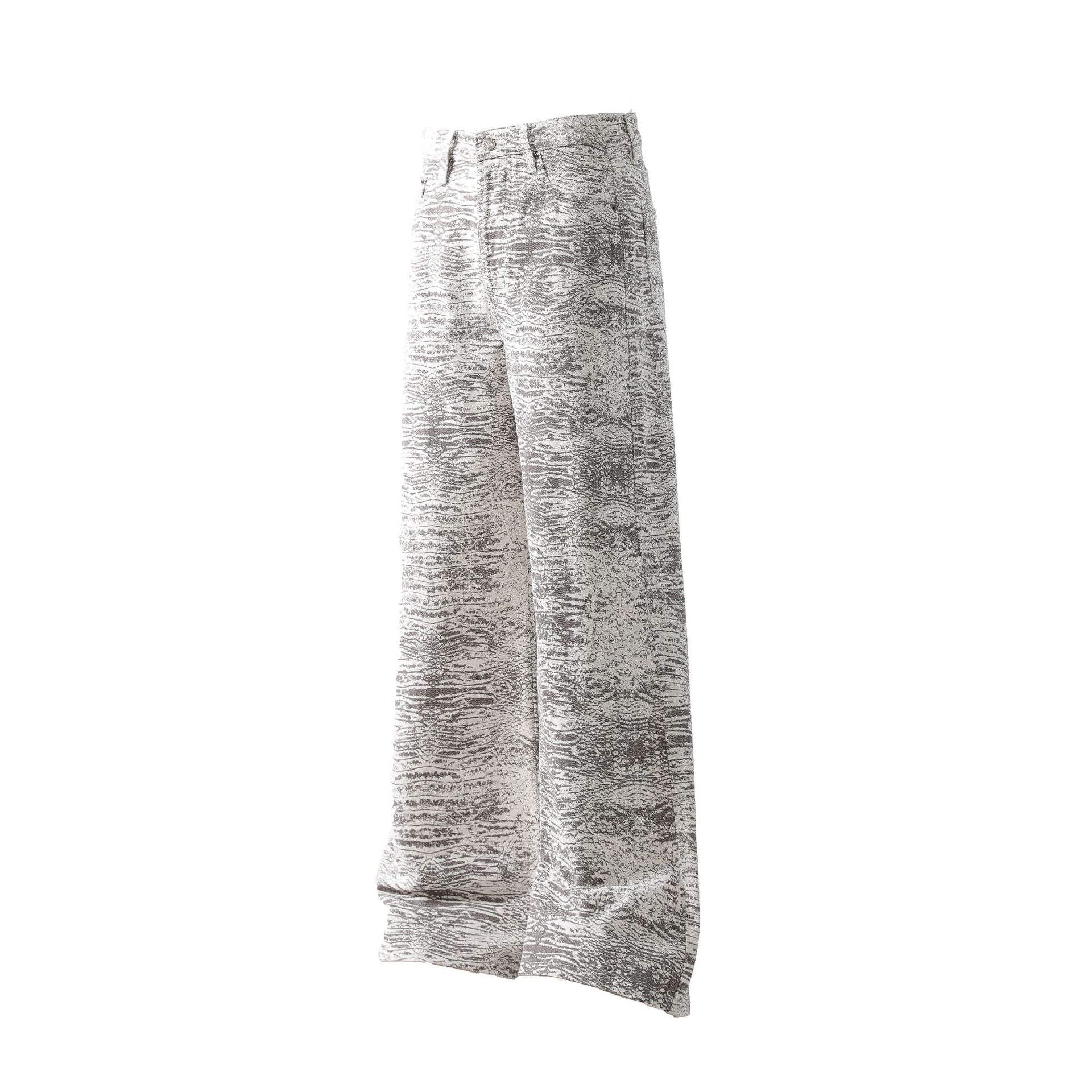 Retro Bootcut Denim Jeans with Snake Pattern Drip Depot