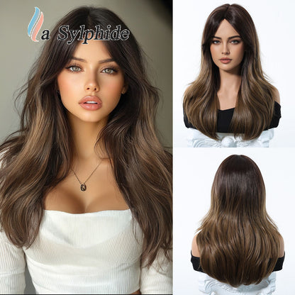 Long Curly Synthetic Hair Wig with Gradient Colors 24inch