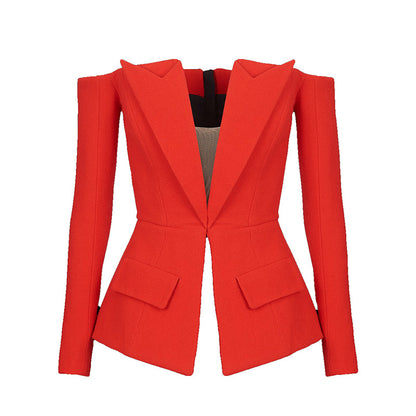 Fashion OffShoulder Blazer Jacket