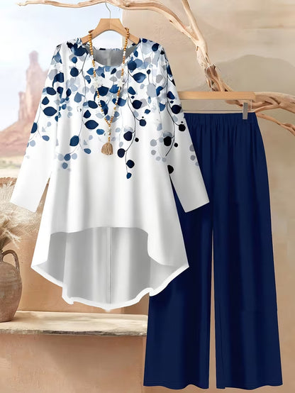 Printed Wide-Leg Pants for  Set