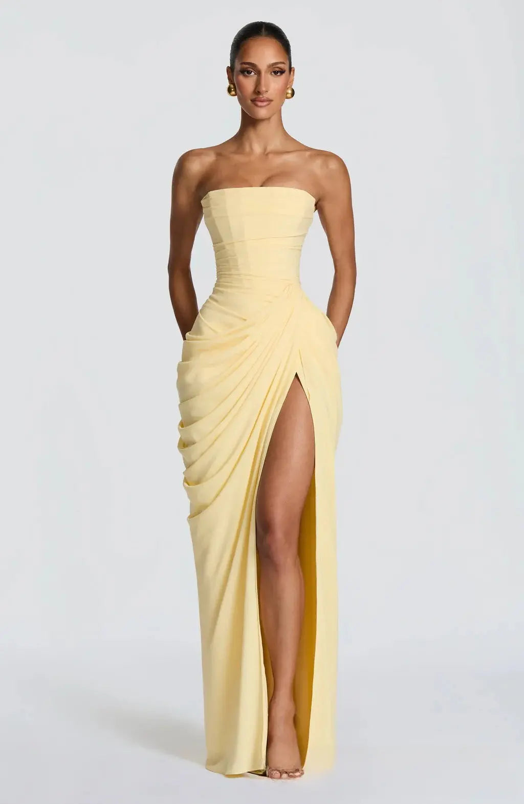 Elegant One Shoulder Evening Gown Drip Depot