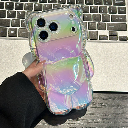 Color Plated Bear Phone Case for iPhone