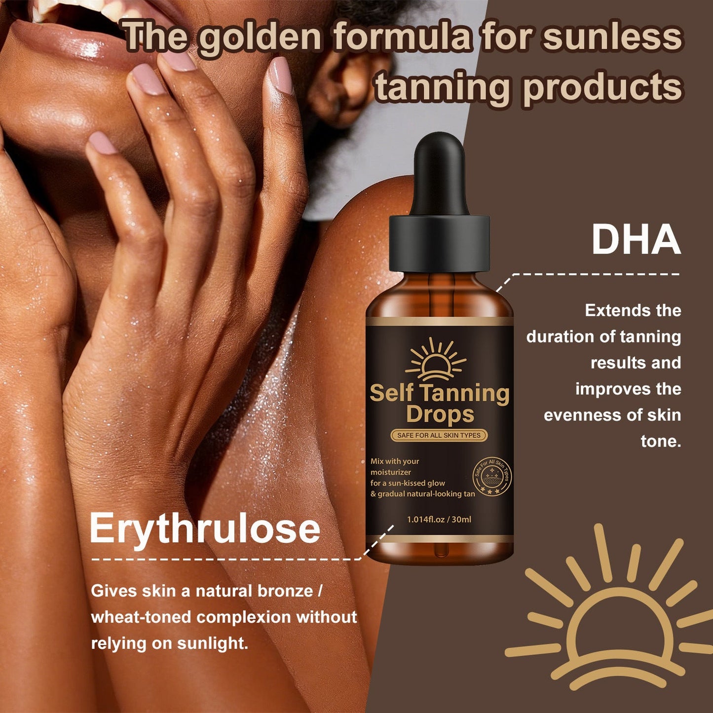 Lanemay Self-Tanning Drops 30ml Natural Glow for All Skin Types Drip Depot