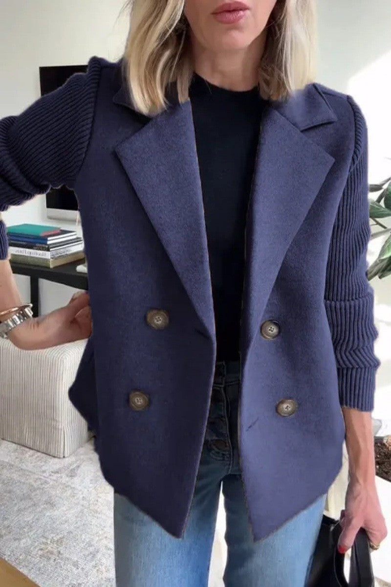 Wool Blend Splicing Jacket