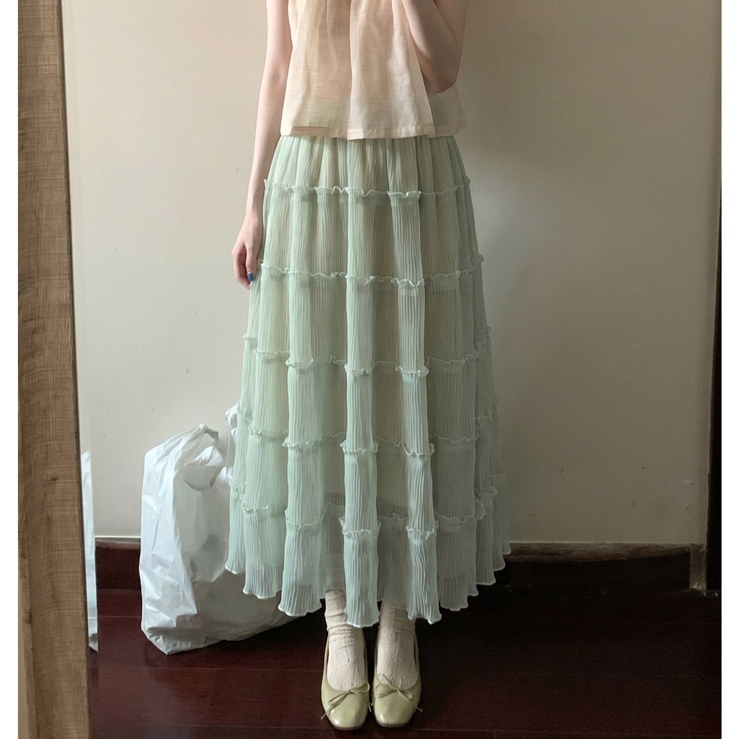 Ruffled Flared Skirt