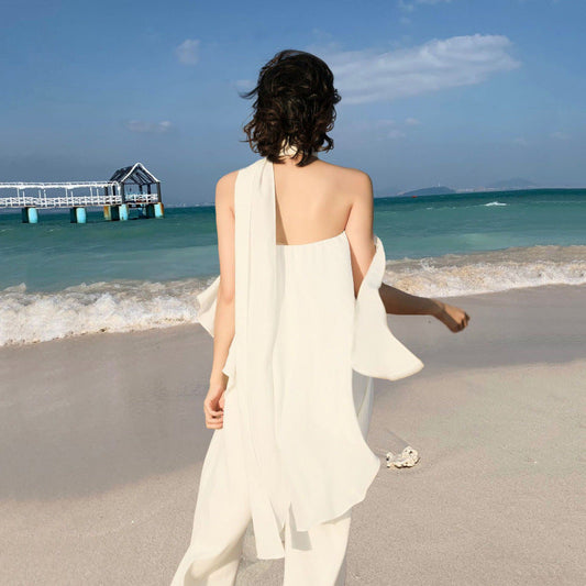 High-Waisted Wide-Leg Beach Jumpsuit Drip Depot
