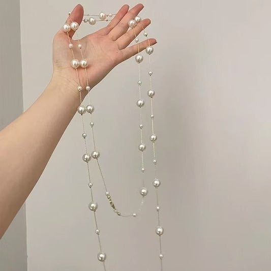French Style Multi Layer Imitation Pearl Necklace