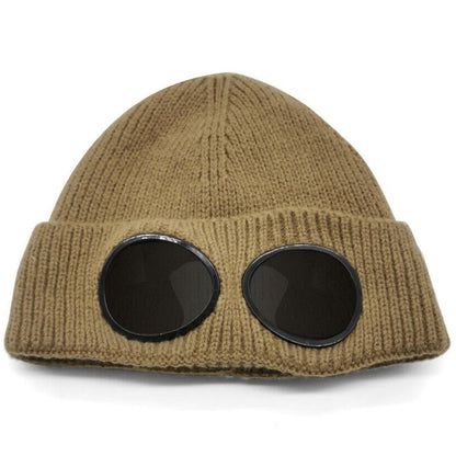 Aviator Goggles Fleece-Lined Knitted Beanie