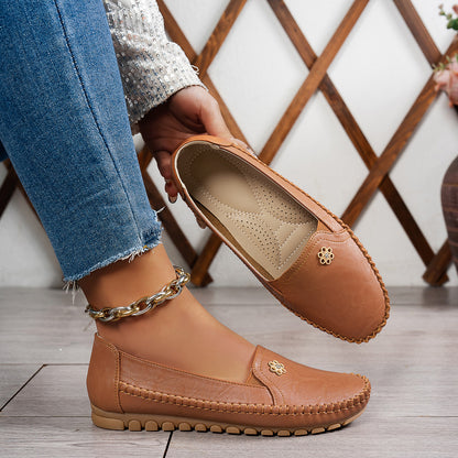 Solid Color Retro Women's Flat Loafers