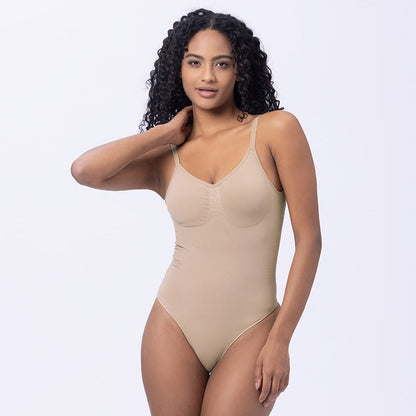 Seamless Wide Strap Slimming Body Shaper Thong Drip Depot