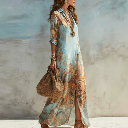 Flowy Retro Print Dress