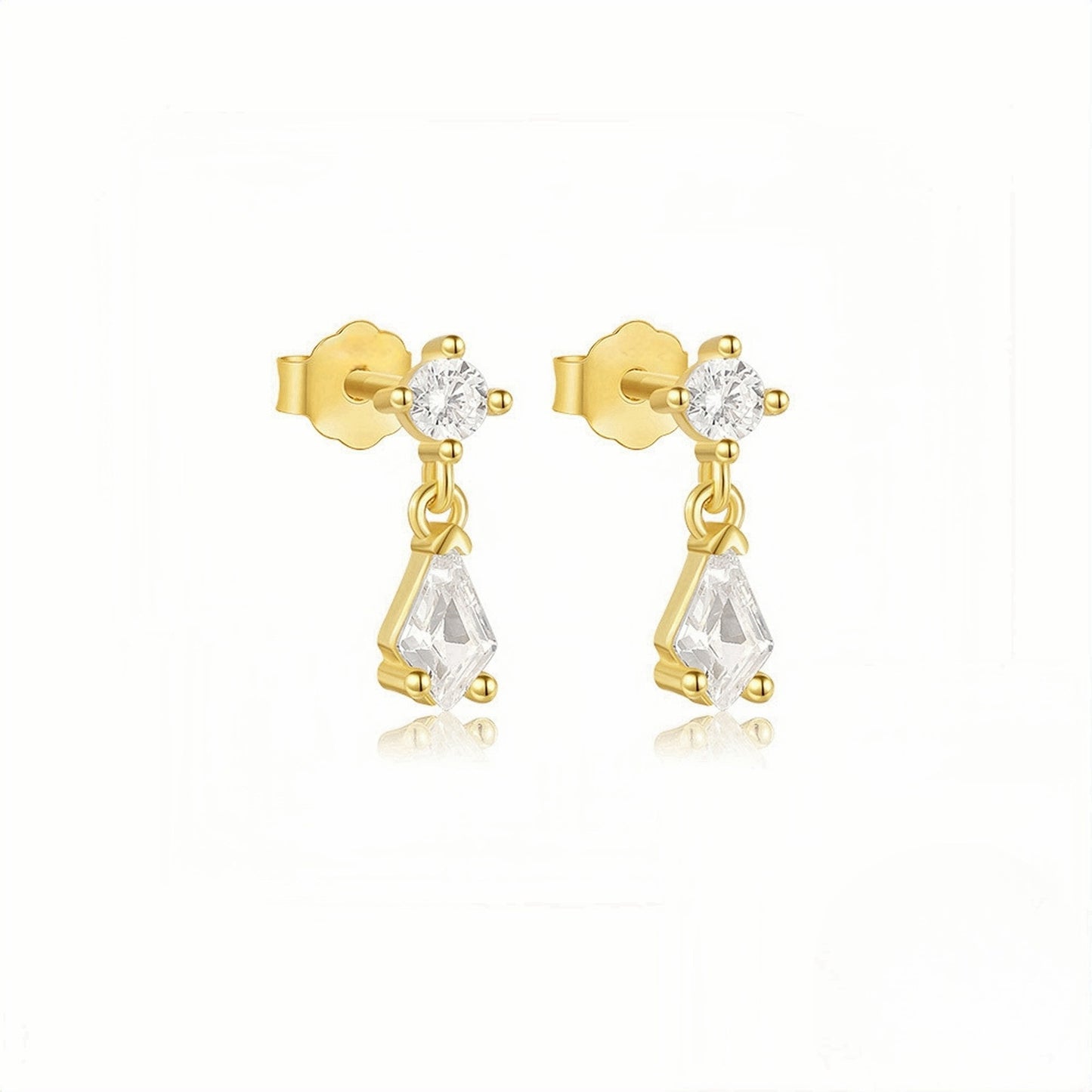 Minimalist Geometric Diamond Earrings