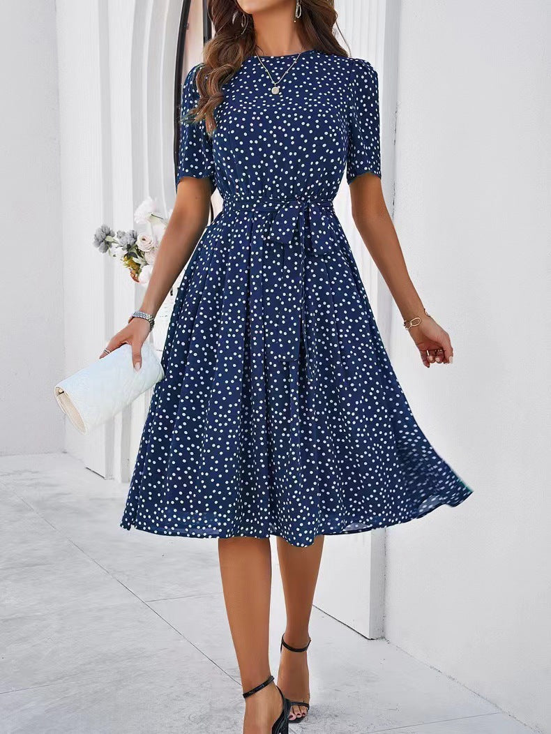 Lace-Up Printed Dress