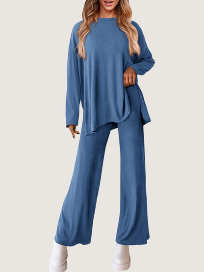Solid Color Casual Suit Set