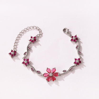 Floral Gold Plated Chain Bracelet