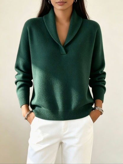 Long Sleeve Solid Color Knit Sweater