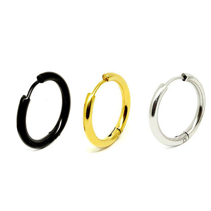 Stainless Steel Electroplated Circle Earrings Drip Depot