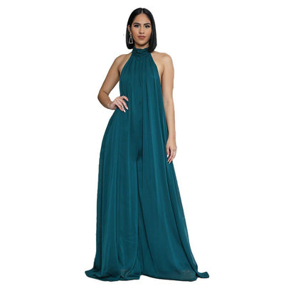 Sleeveless Backless Chiffon Jumpsuit