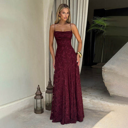 Elegant Lace Backless Evening Dress Drip Depot
