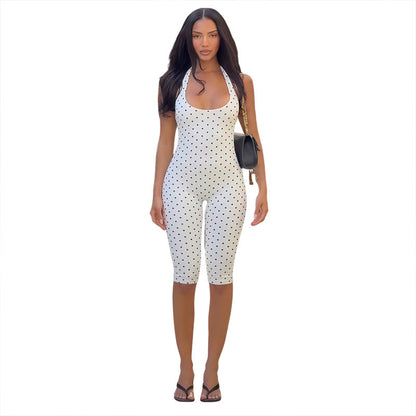 Women's Sleeveless Bodysuit with Low Neck and Open Back Drip Depot