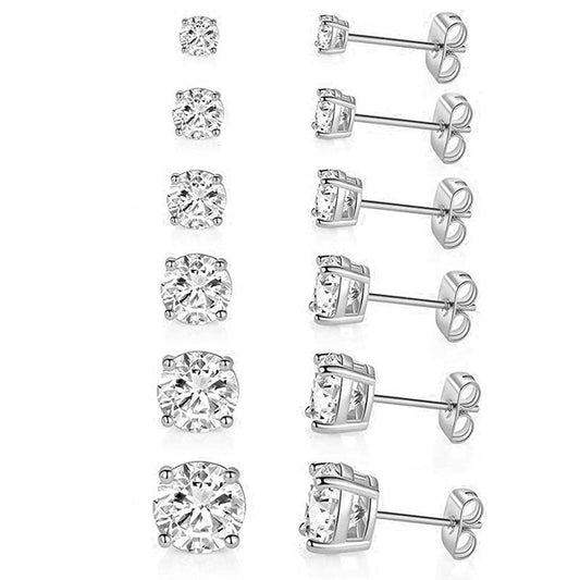 Four-Claw Round Zircon Earrings Drip Depot