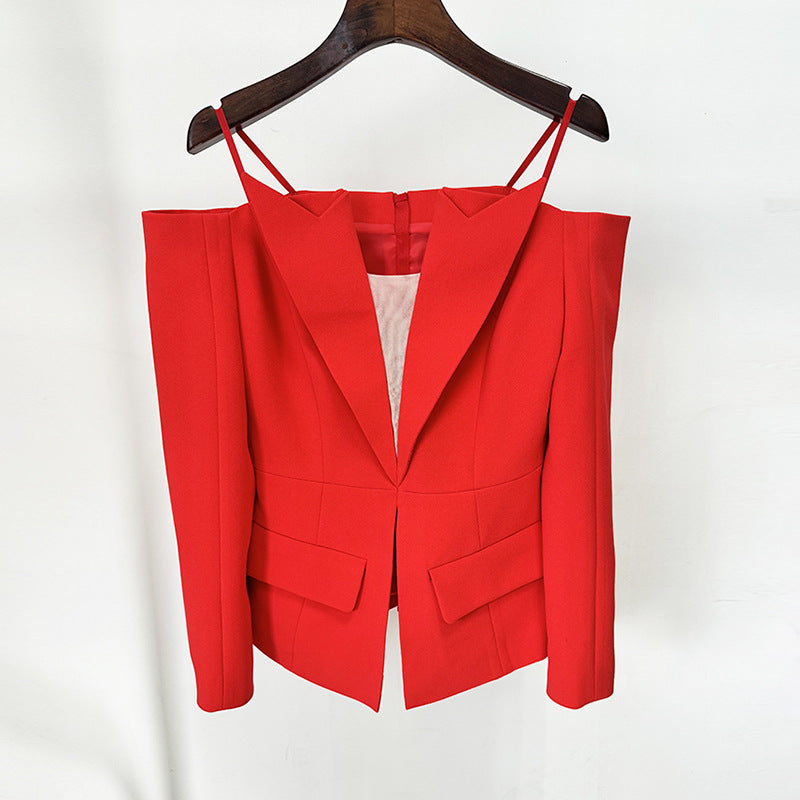 Fashion OffShoulder Blazer Jacket