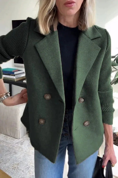 Wool Blend Splicing Jacket