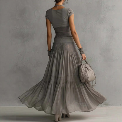 Knitted Top and Chiffon Skirt Set