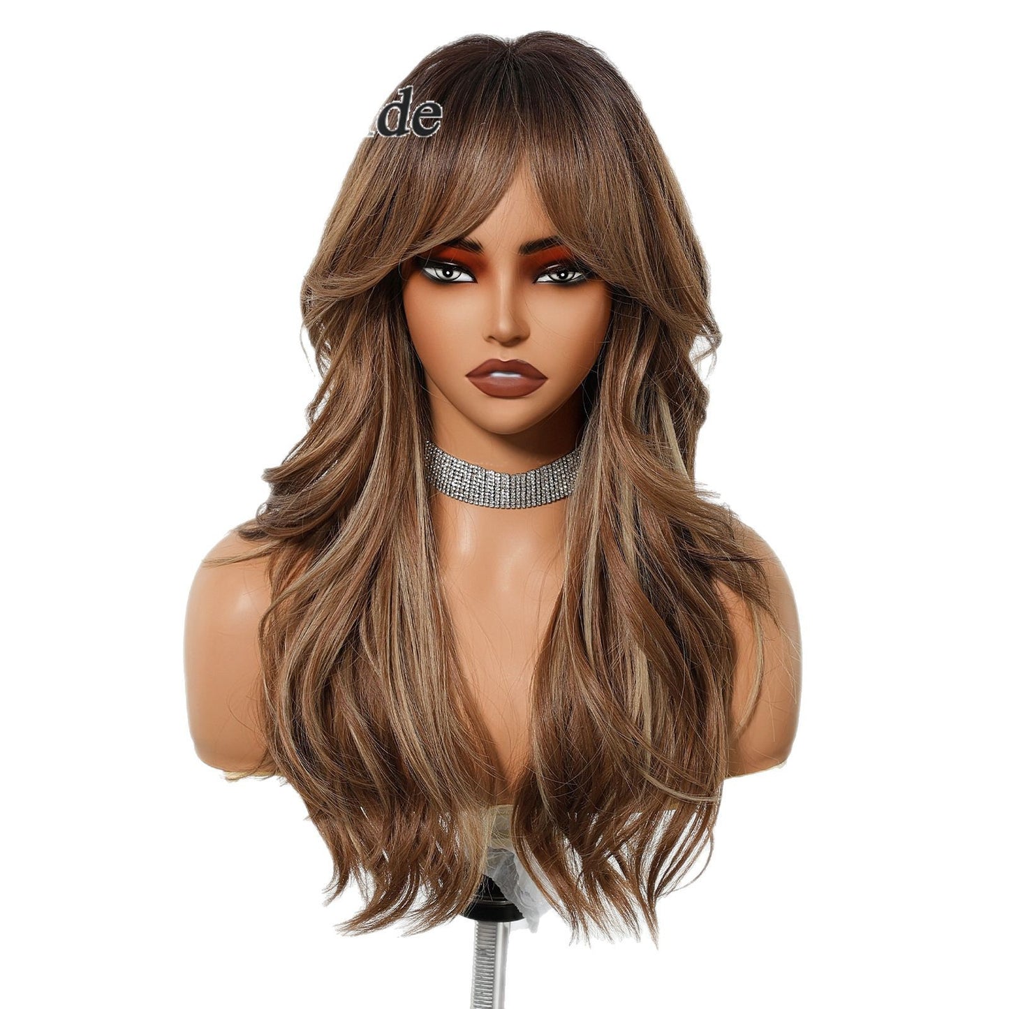 Long Curly Synthetic Hair Wig with Gradient Colors 24inch