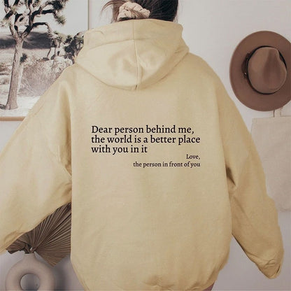 Letter Print Fleece Hoodie Sweatshirt