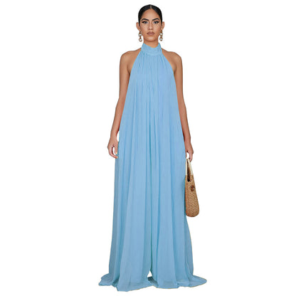Sleeveless Backless Chiffon Jumpsuit