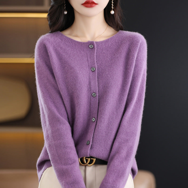 Womens Wool Blend Cardigan Sweater