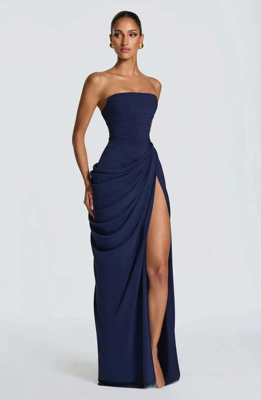 Elegant One Shoulder Evening Gown Drip Depot