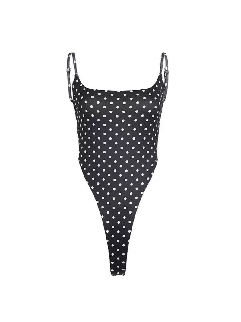 Retro Polka Dot Strapless Jumpsuit
