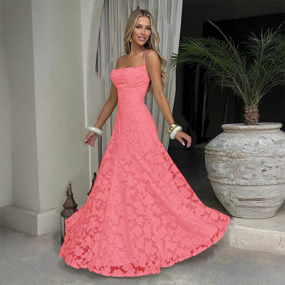Elegant Lace Backless Evening Dress Drip Depot
