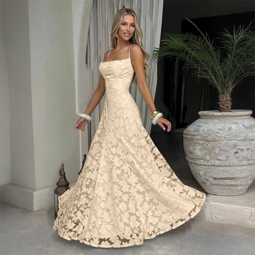 Elegant Lace Backless Evening Dress Drip Depot