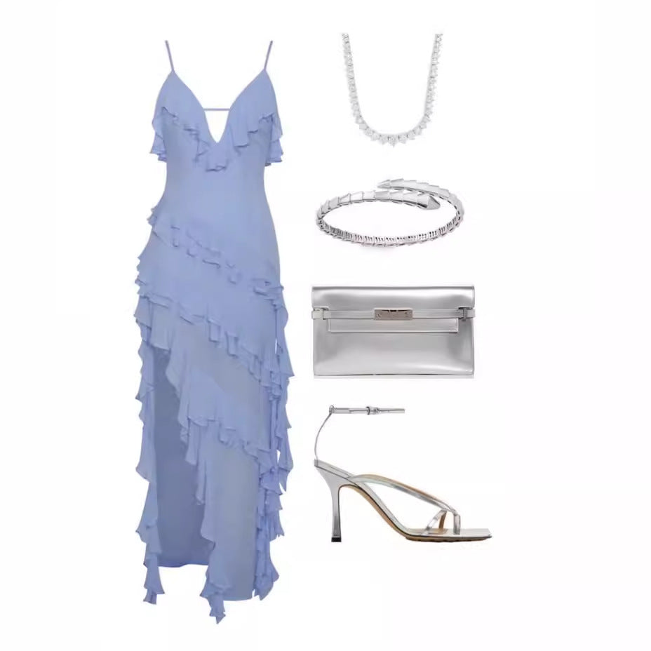 Sleeveless Ruffle Strap Dress