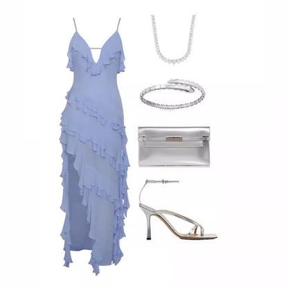 Sleeveless Ruffle Strap Dress