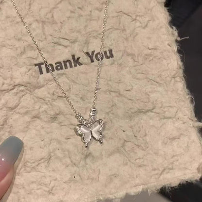 Ice Clear Butterfly Cat's Eye Adjustable Necklace Drip Depot