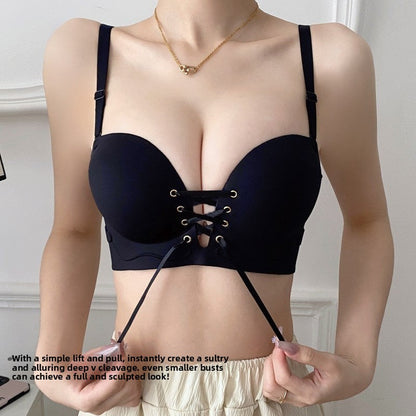 Pull-string adjustable bra without steel underwire Drip Depot