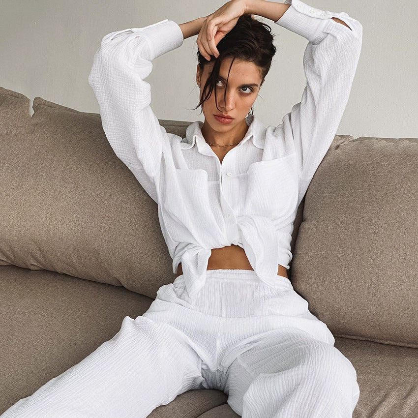 French Lapel Cotton Pajama